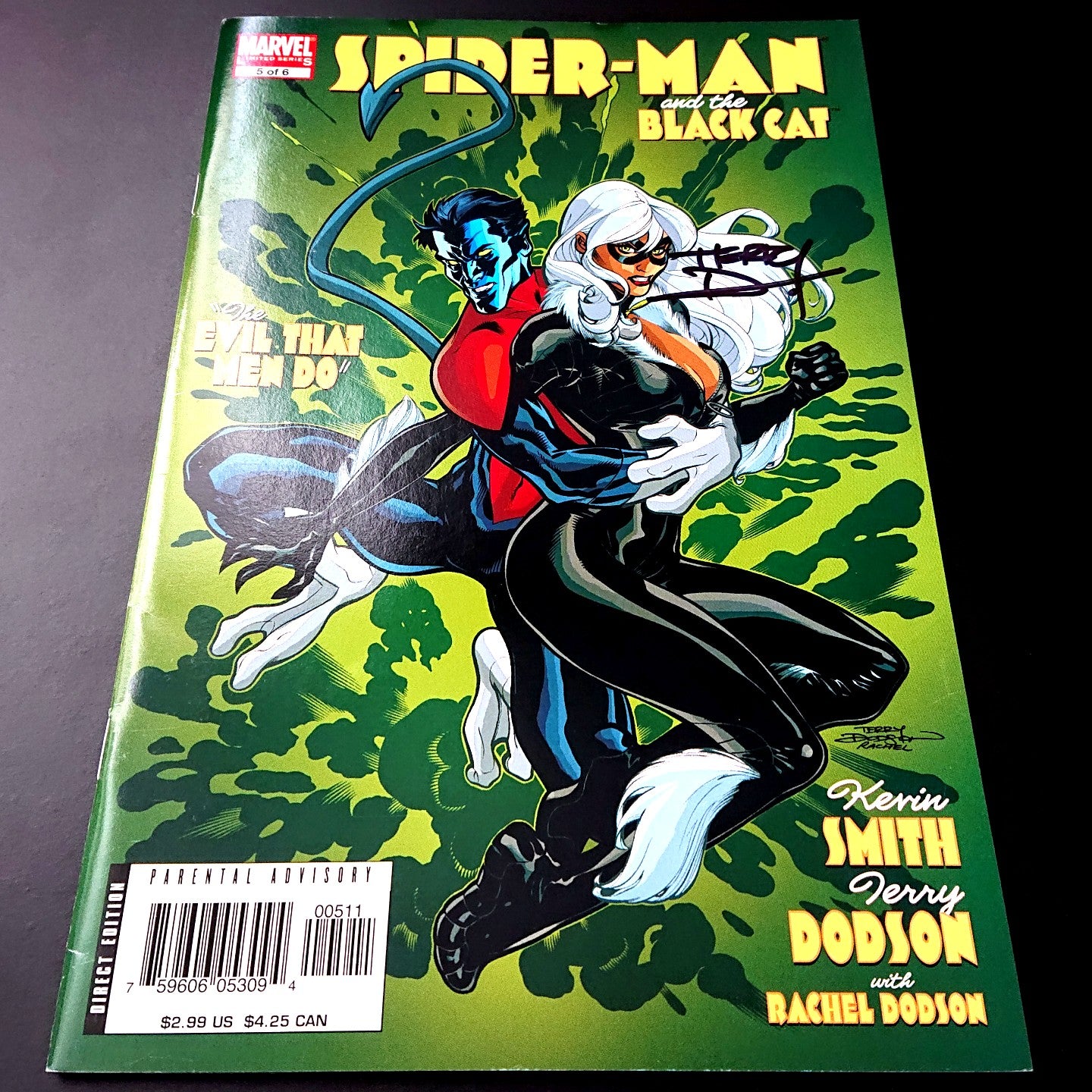 Spider-man and the Black Cat #5 + signature de Terry Dodson (COA)