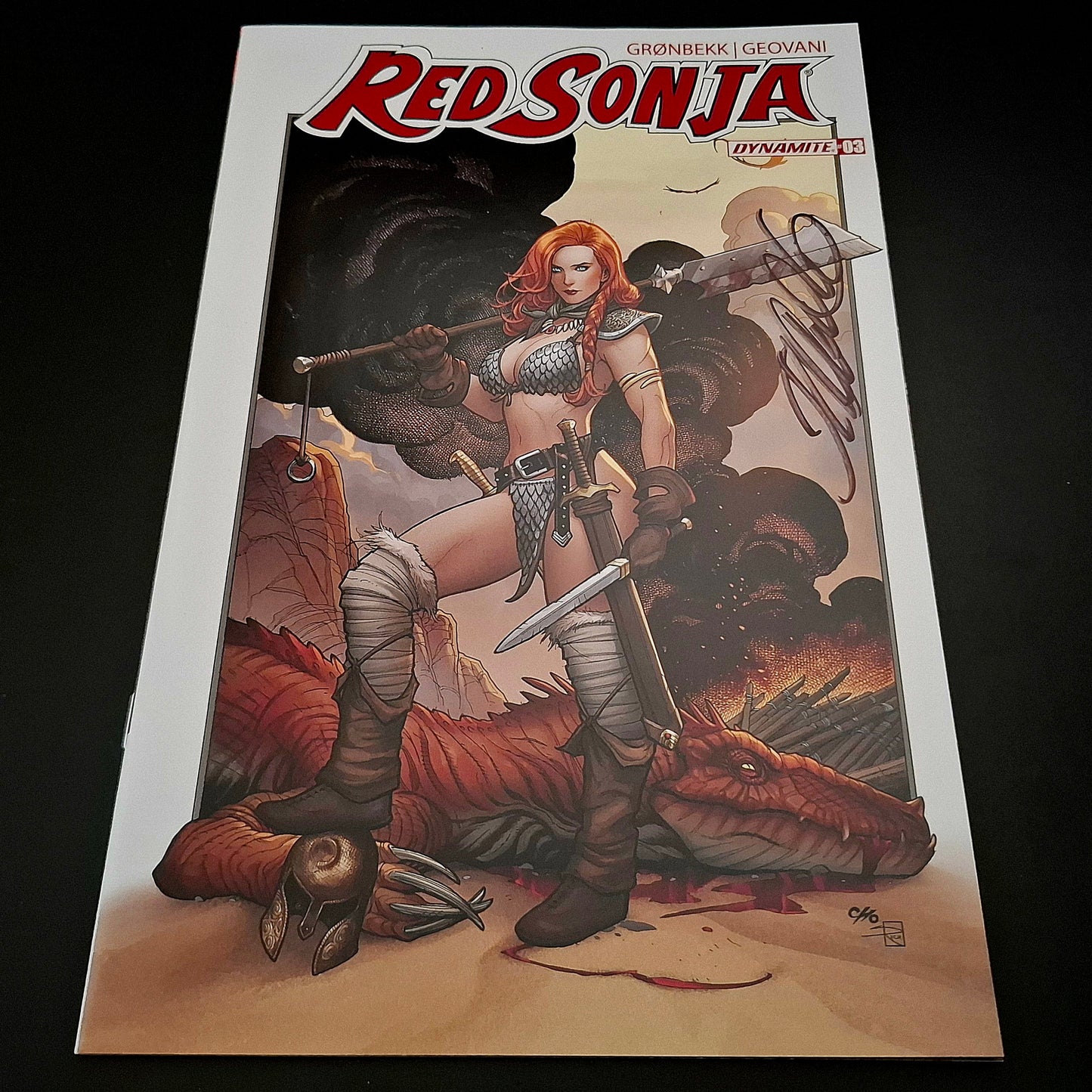 Red Sonja #3 variant cover + Signature de Frank Cho (COA)