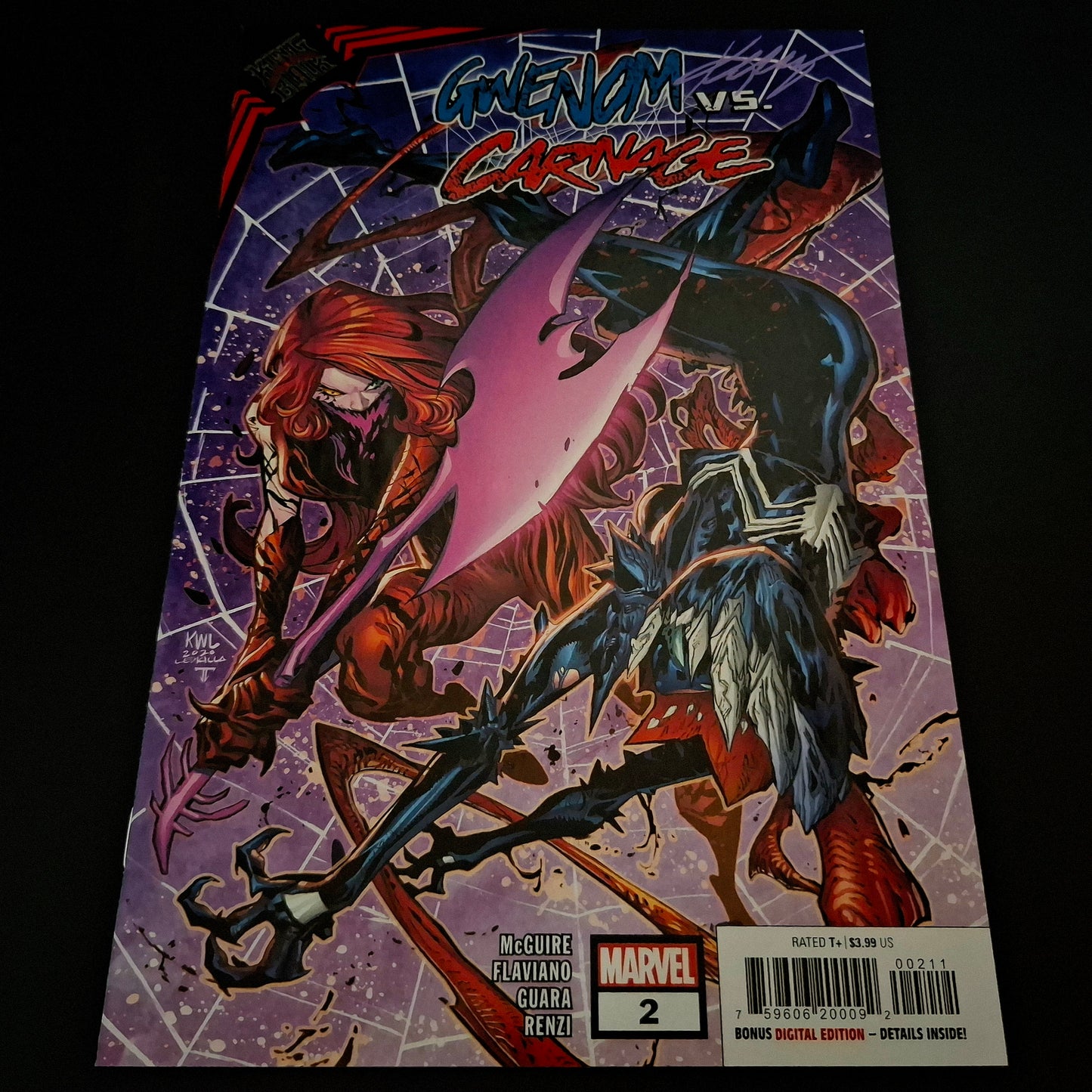 Gwenom VS. Carnage #2 + Signature de Ken Lashley (COA)