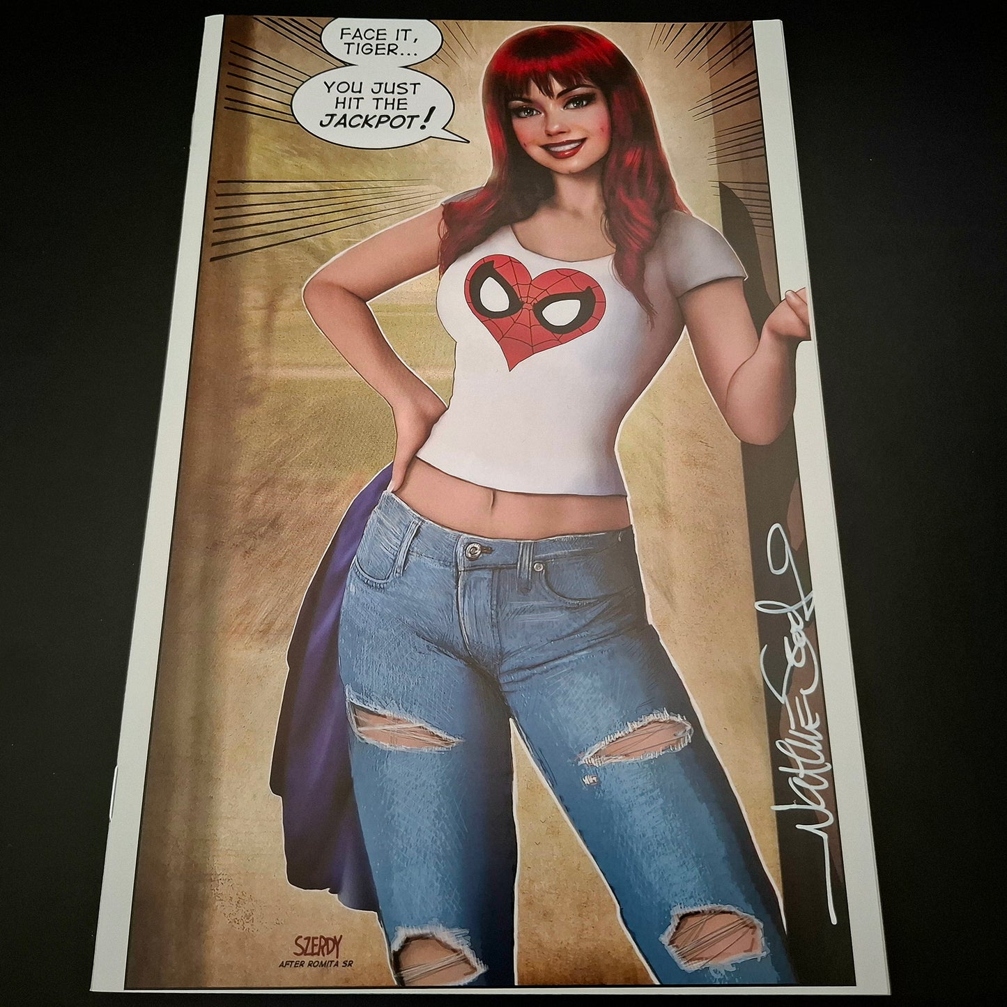 Amazing Spider-Man #27 variant virgin cover exclusive + signature de Nathan Szerdy (COA)