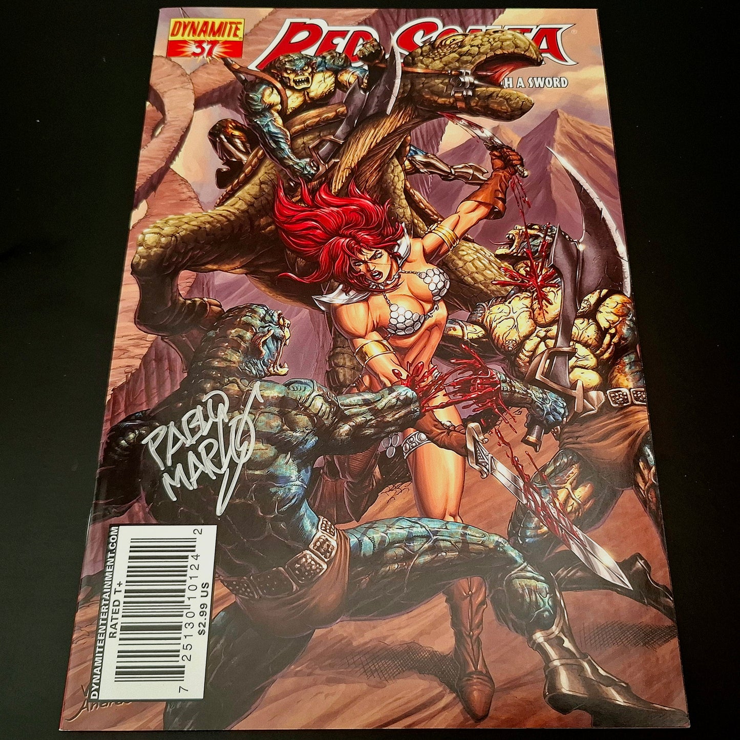 Red Sonja #37 variant cover + Signature de Pablo Marcos (COA)