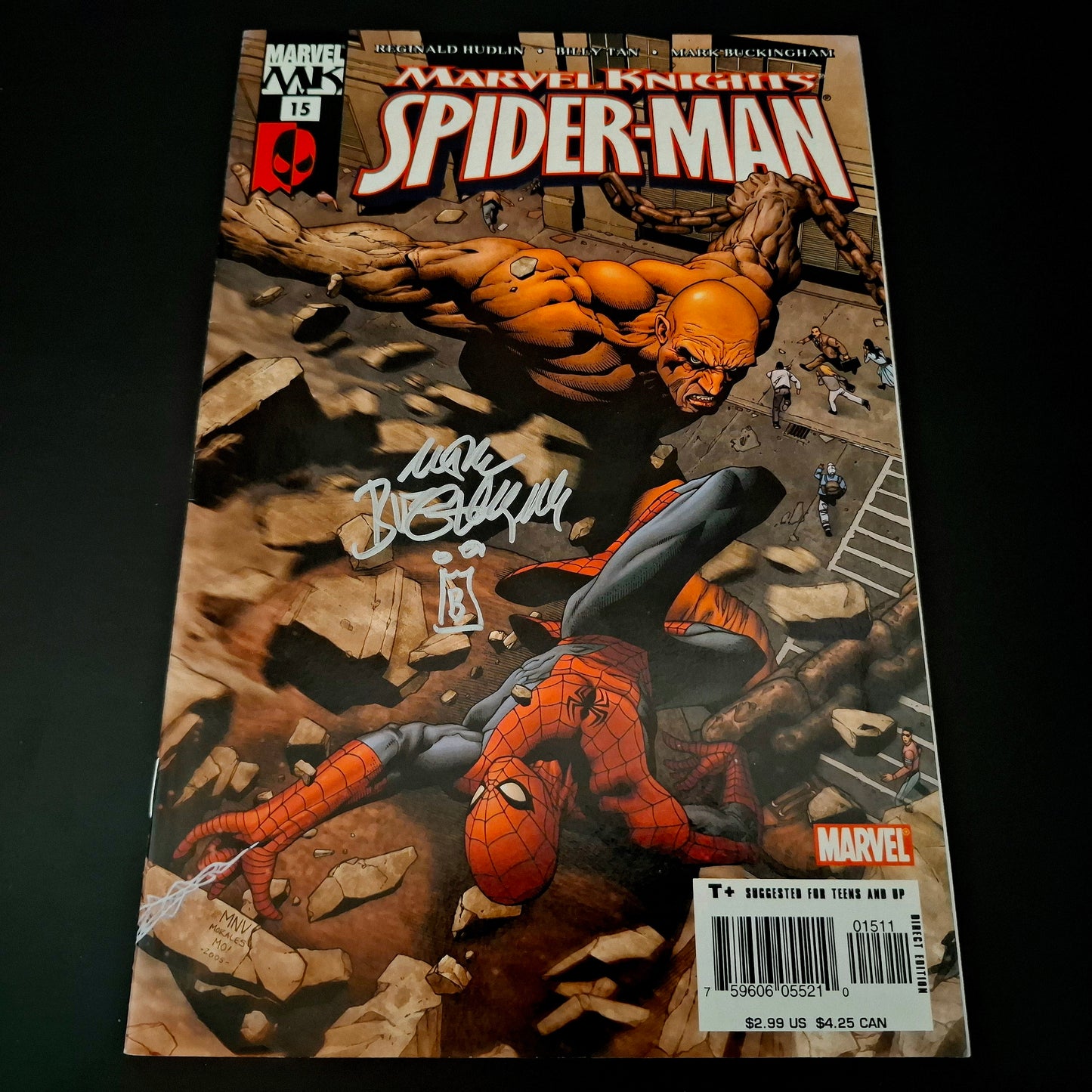 Marvel Knights : Spider-man #15 + Signature de Mark Buckingham (COA)