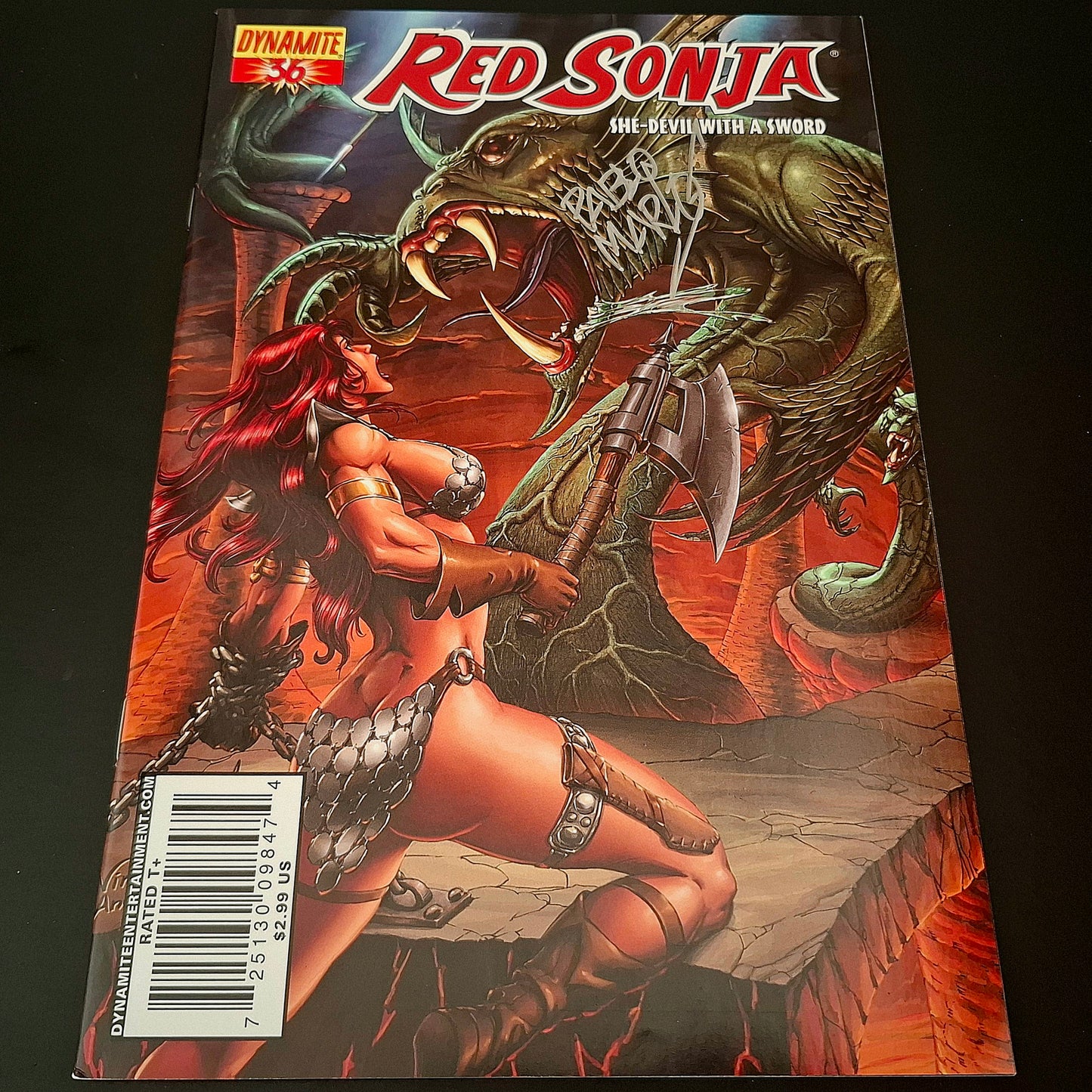 Red Sonja #36 variant cover + Signature de Pablo Marcos (COA)