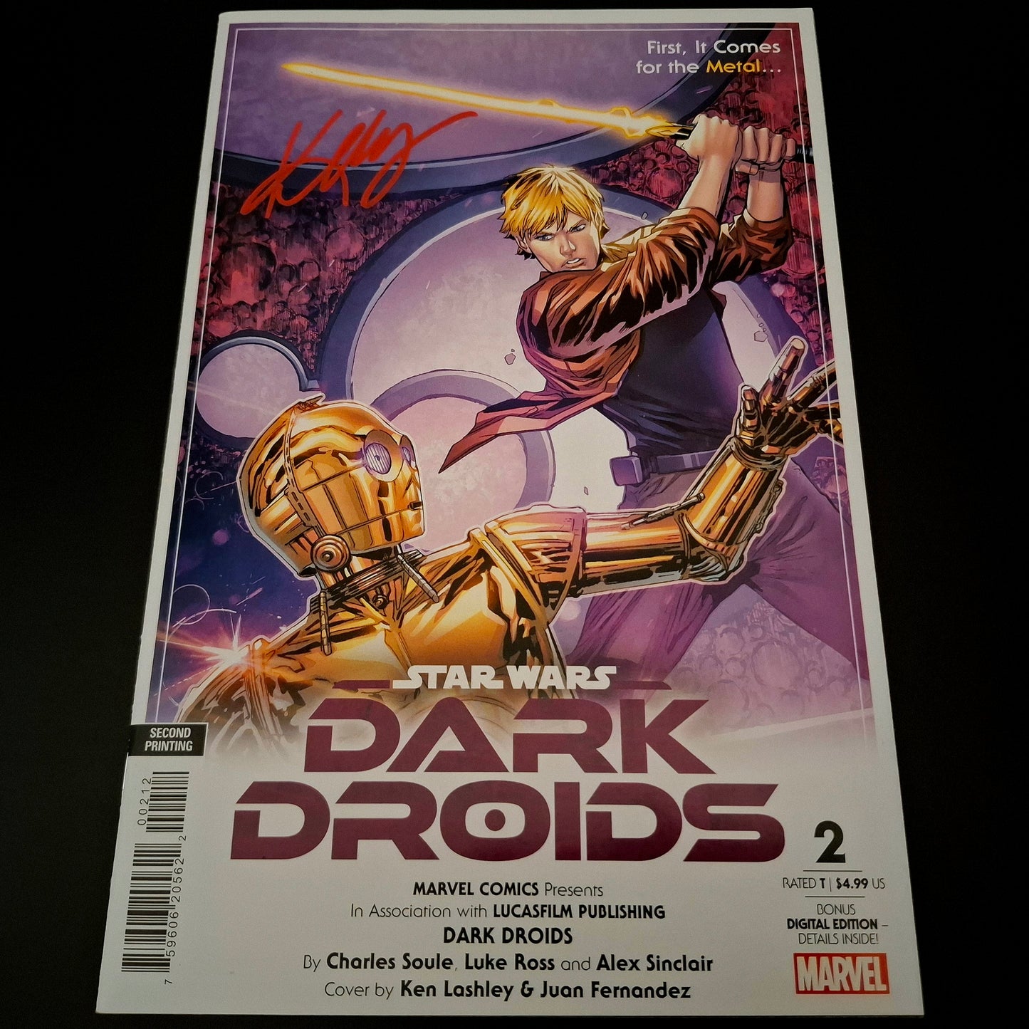 Star Wars : Dark Droids #2 variant cover + Signature de Ken Lashley (COA)