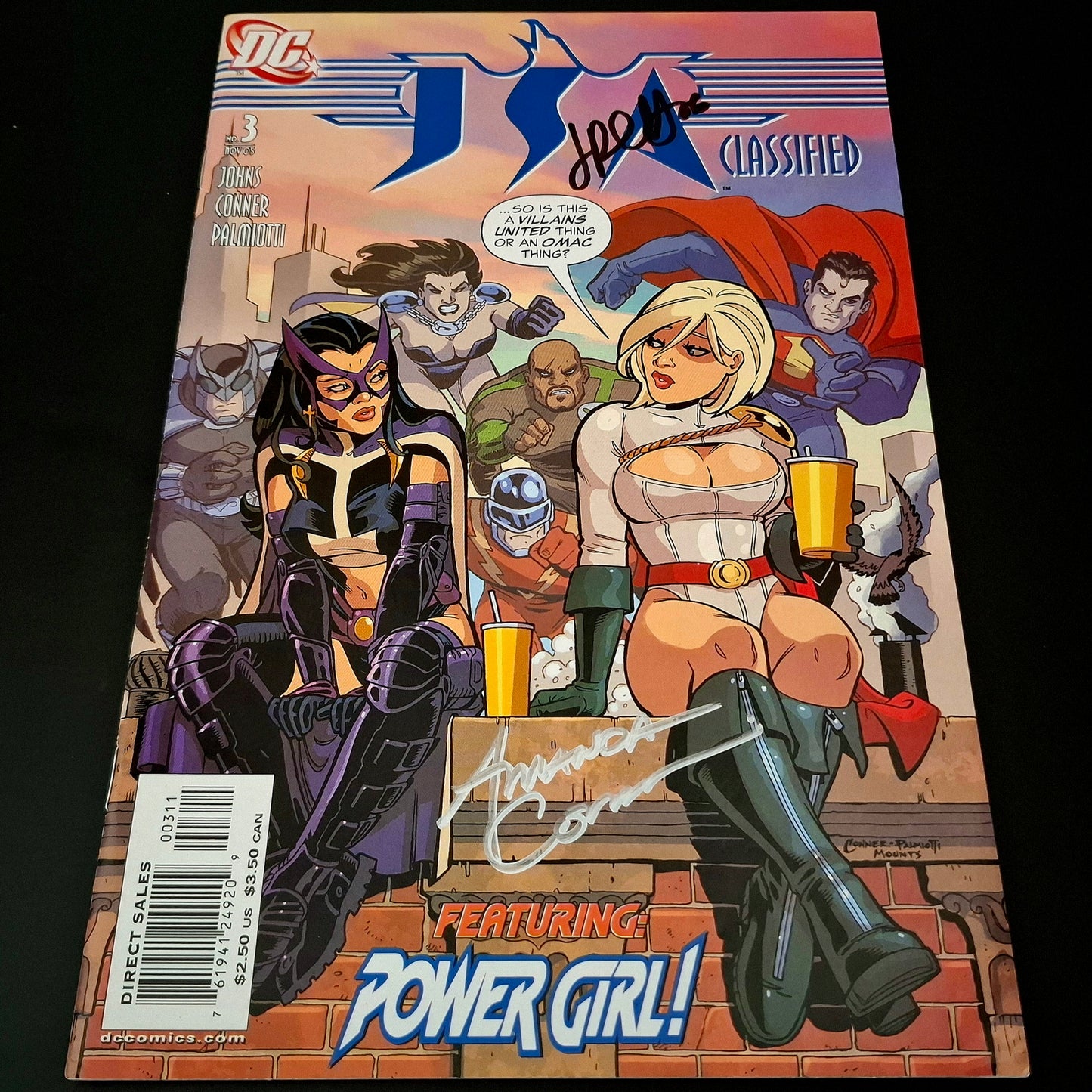 JSA : classified #3 + Signature de Amanda Conner et Jimmy Palmiotti (COA)