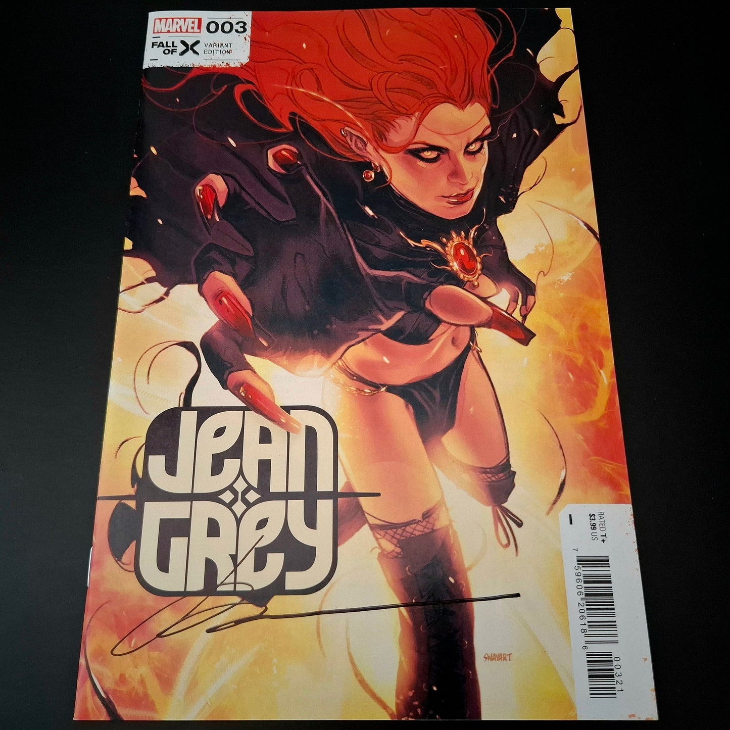 Jean Grey #3 variant cover + Signature de Joshua "SWAY” Swaby (COA)