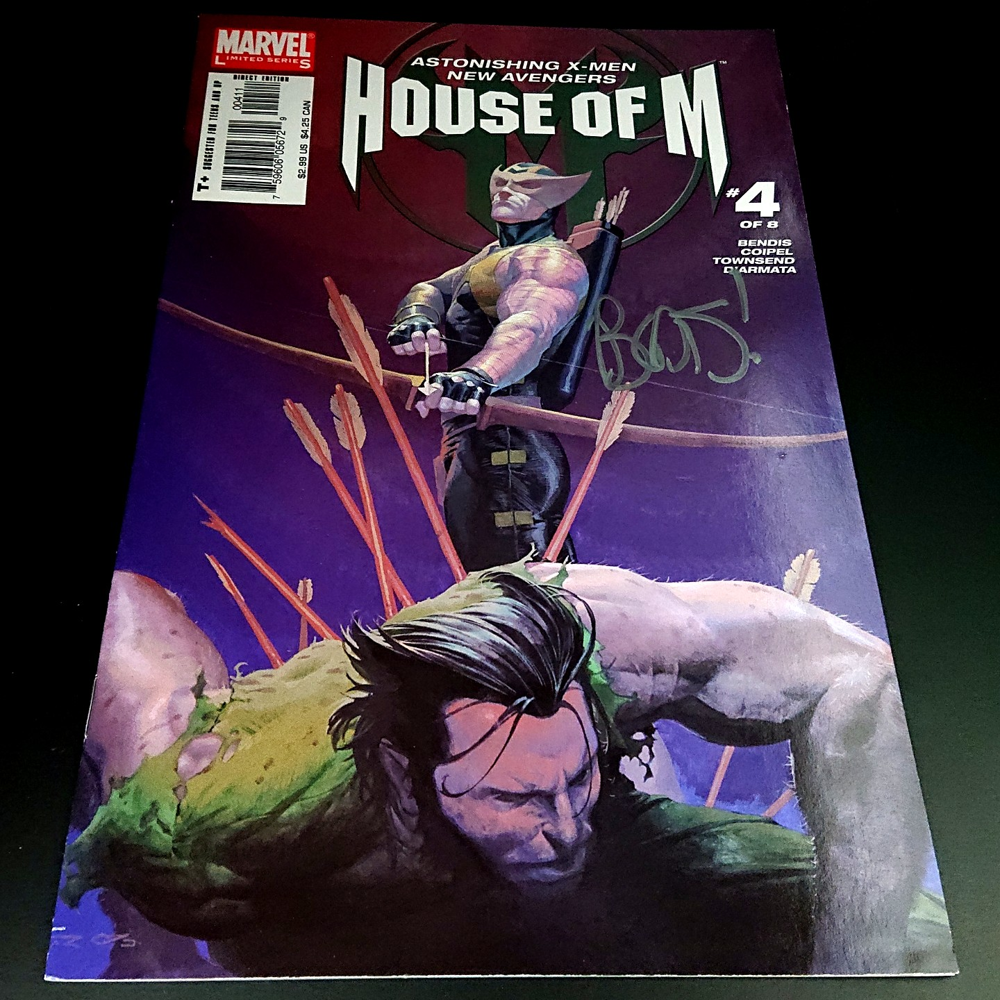 House of M #4 + signature de Brian Michael Bendis (COA)
