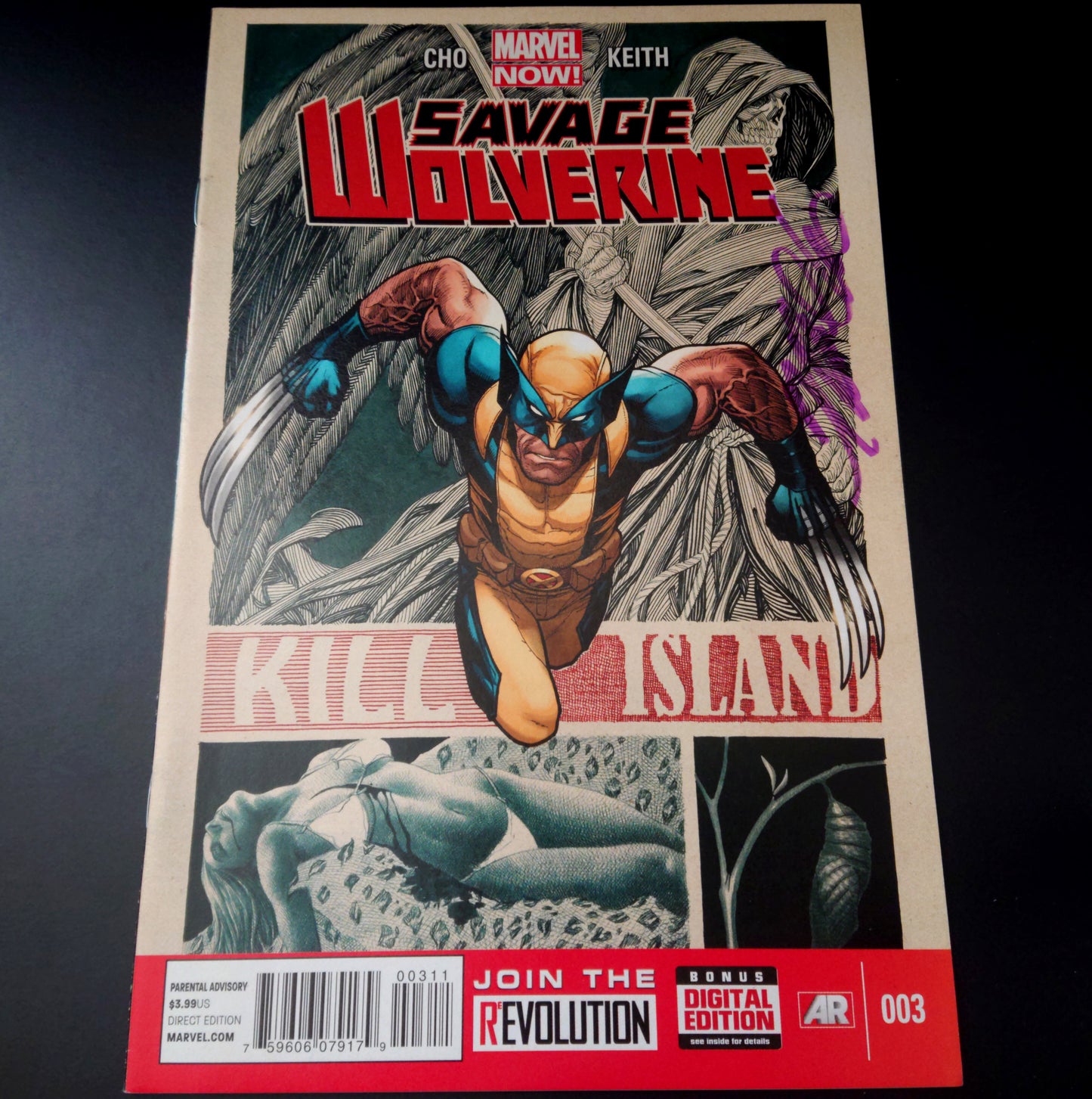 Savage Wolverine #3 + signature de Frank Cho (COA)