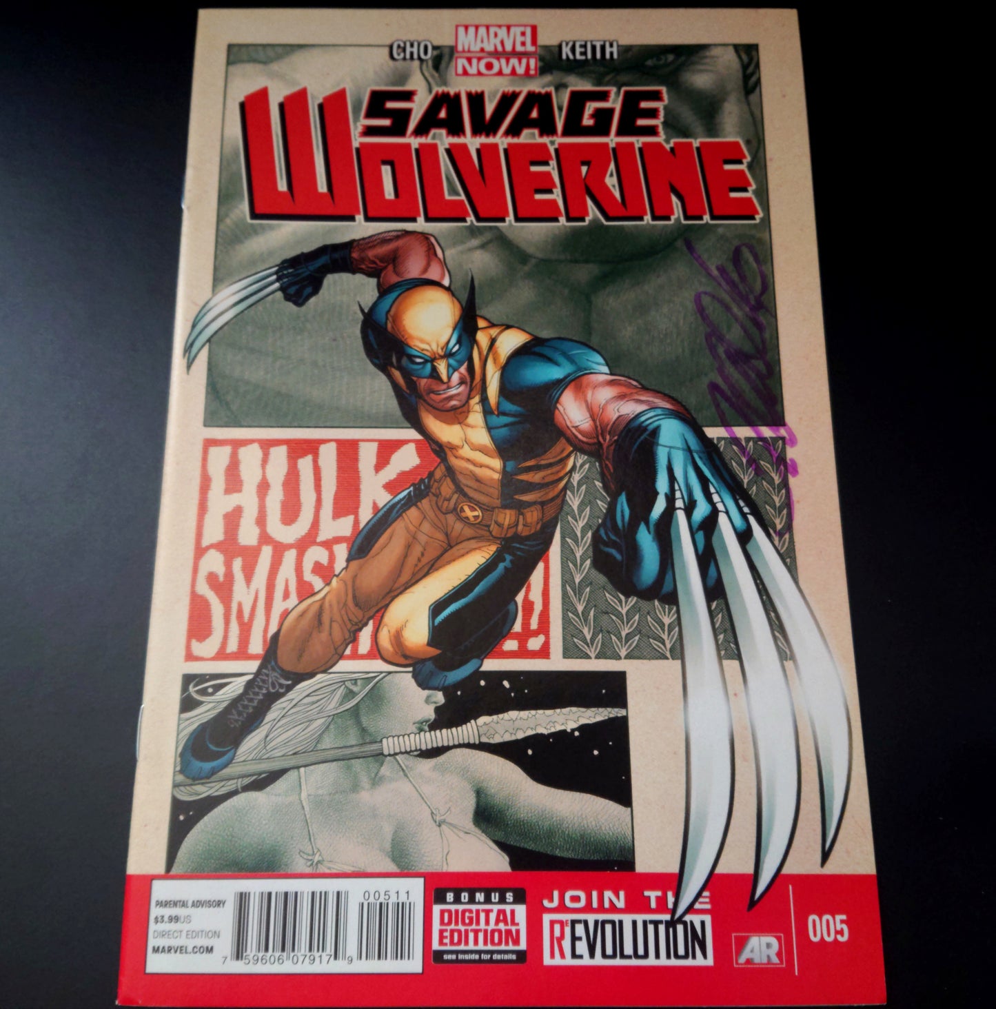 Savage Wolverine #5 + signature de Frank Cho (COA)