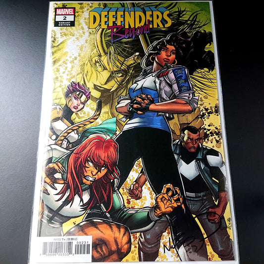 Defenders Beyond #2 variant cover + signature de Nick Bradshaw