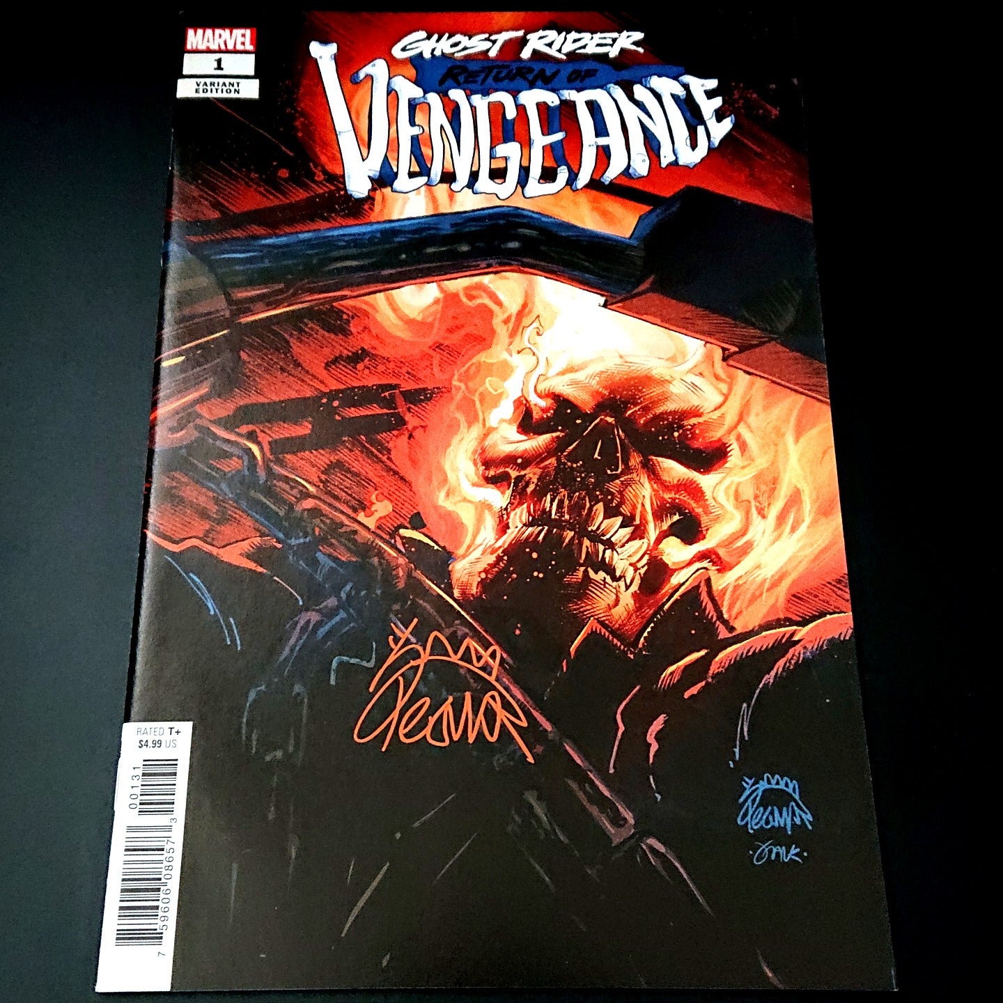 Ghost Rider Return of Vengeance #1 variant cover + signature de Ryan Stegman