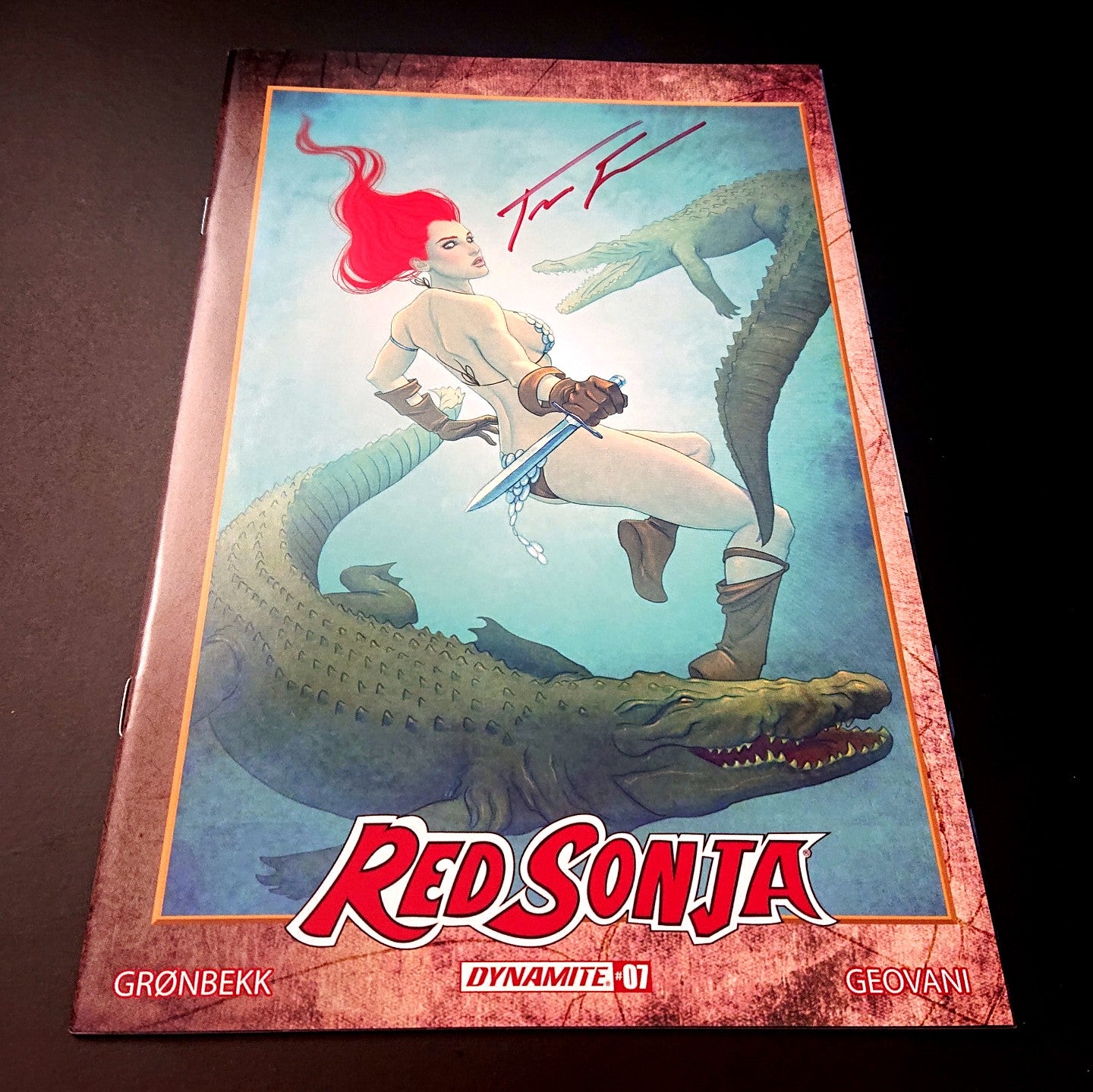 Red Sonja #7 variant cover + signature de Jenny Frison