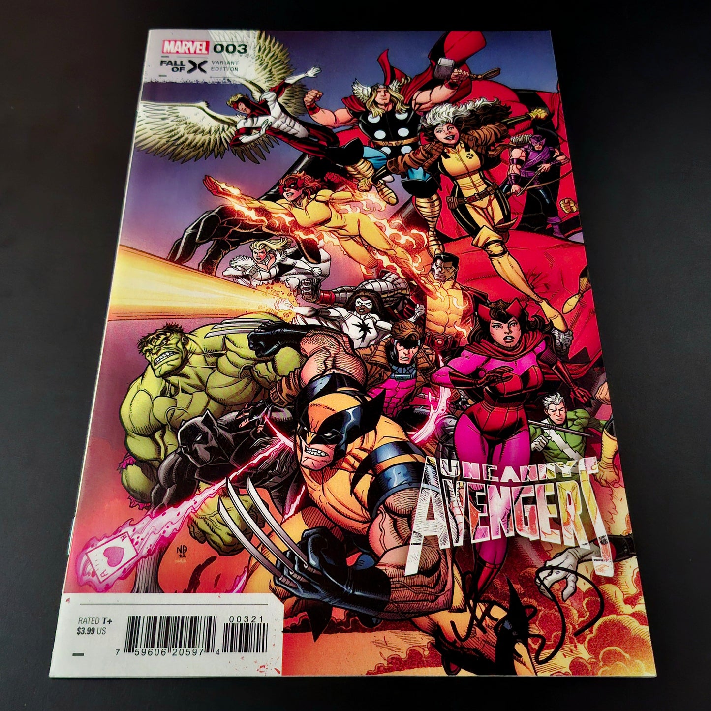 Uncanny Avengers #3A et #3B variant covers + Signatures de Nick Bradshaw (COA)