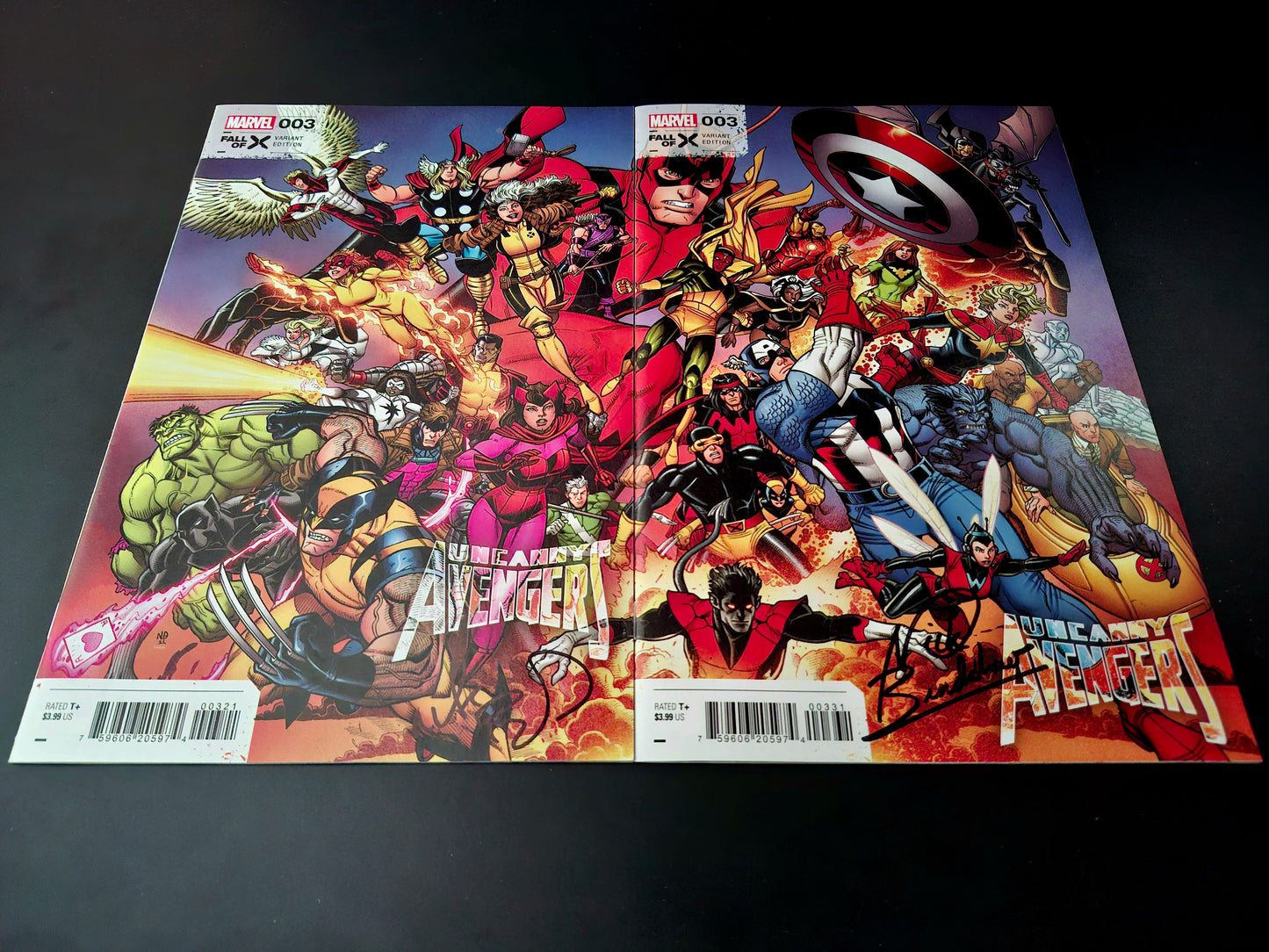 Uncanny Avengers #3A et #3B variant covers + Signatures de Nick Bradshaw (COA)