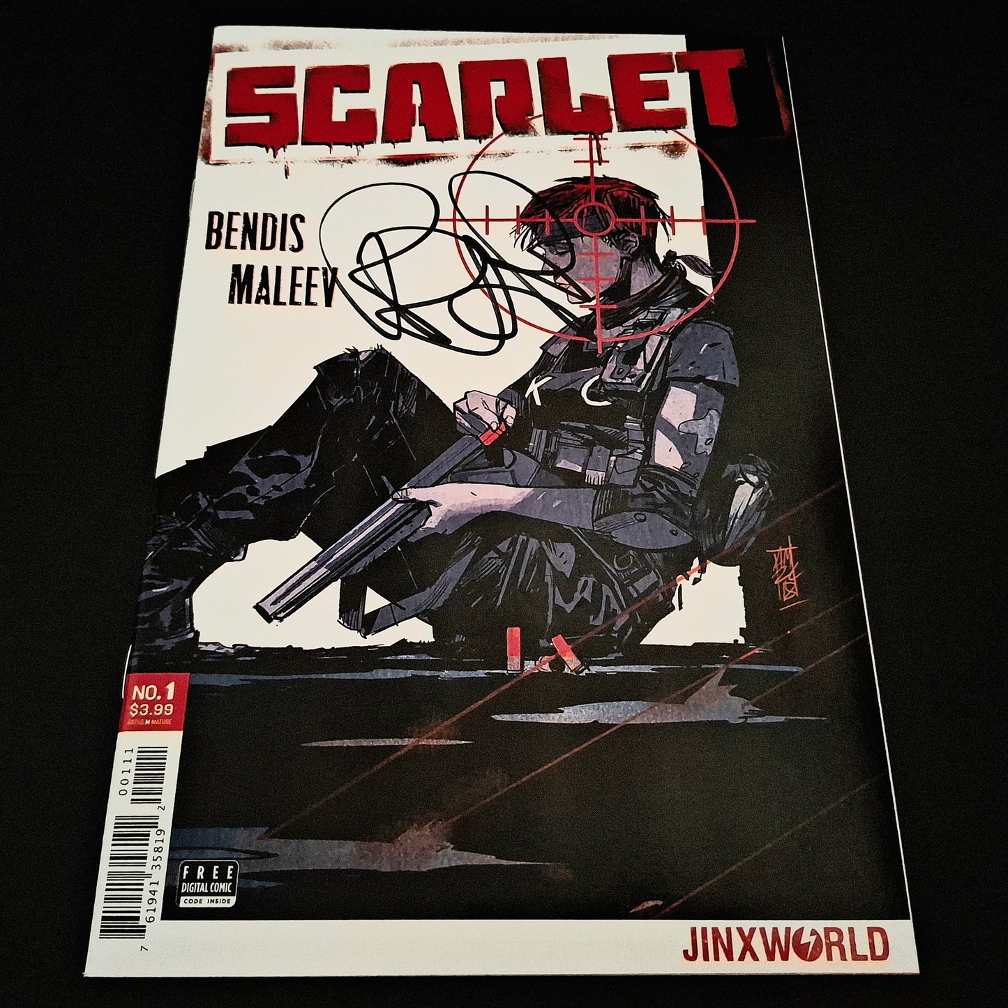 Scarlet #1 + Signature de Brian Michael Bendis (COA)