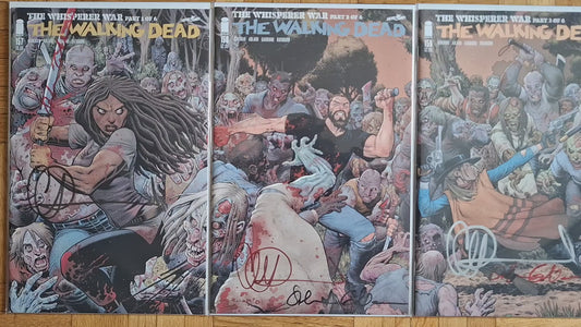 Walking dead #157 à 161 variants connecting covers double Signatures (COA)