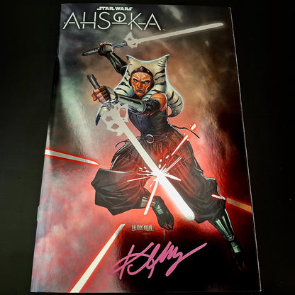 Star Wars : Ahsoka #1 variant FOIL cover + Signature de Ken Lashley (COA)