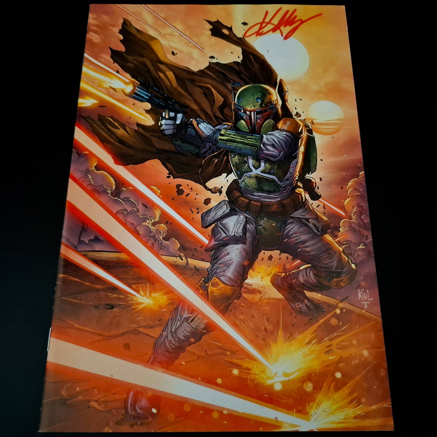 Star Wars: War of the Bounty Hunters Alpha variant virgin cover exclusive + Signature de Ken Lashley (COA)