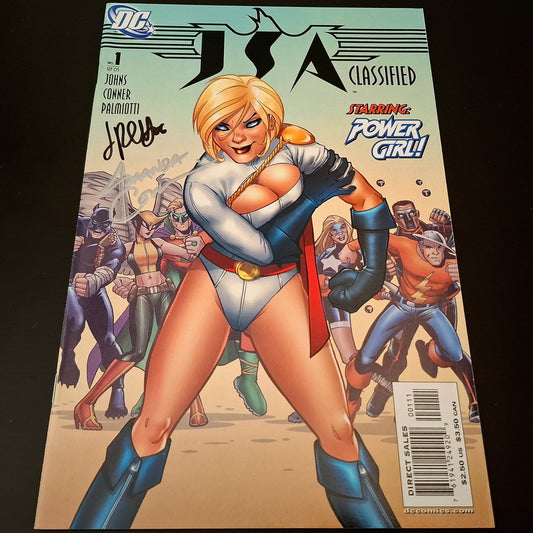JSA : Classified #1 + Signature de Amanda Conner et Jimmy Palmiotti (COA)
