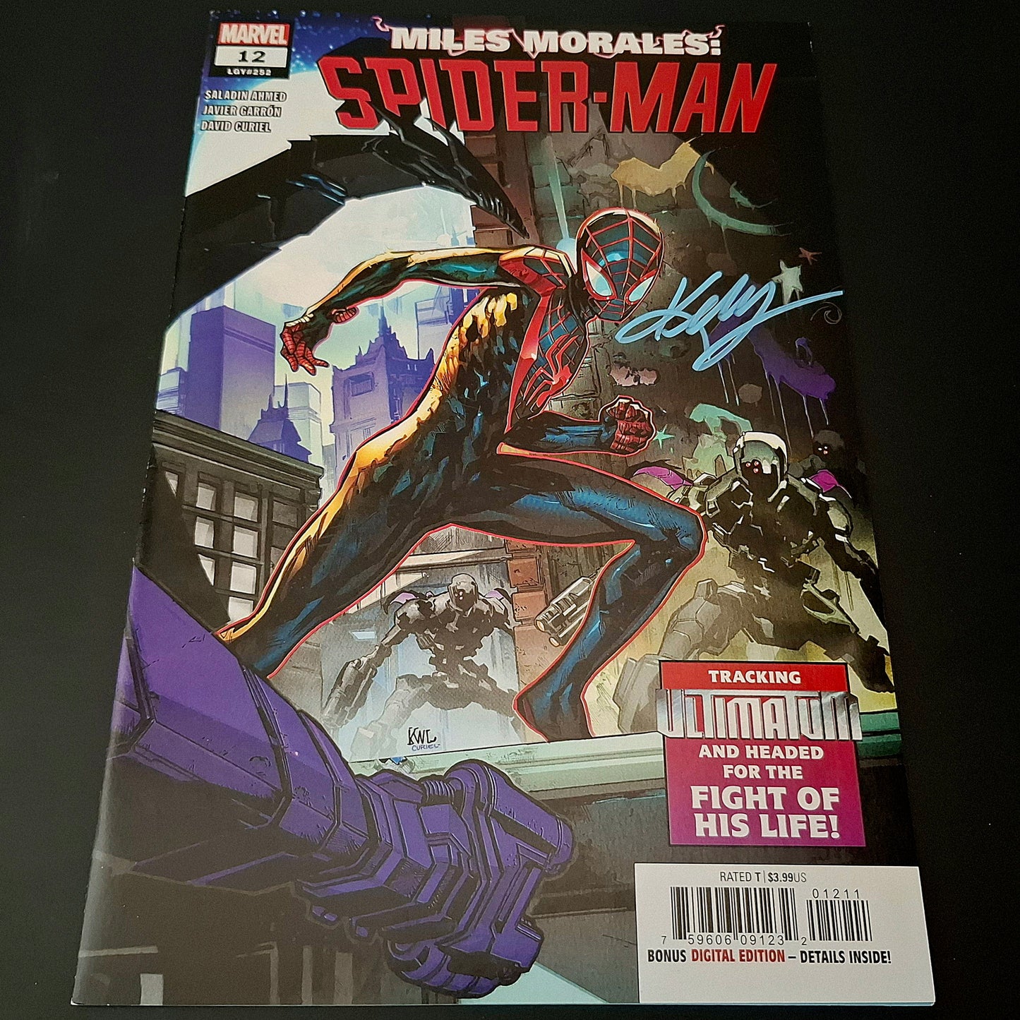 Miles Morales : Spider-man #12 + Signature de Ken Lashley (COA)