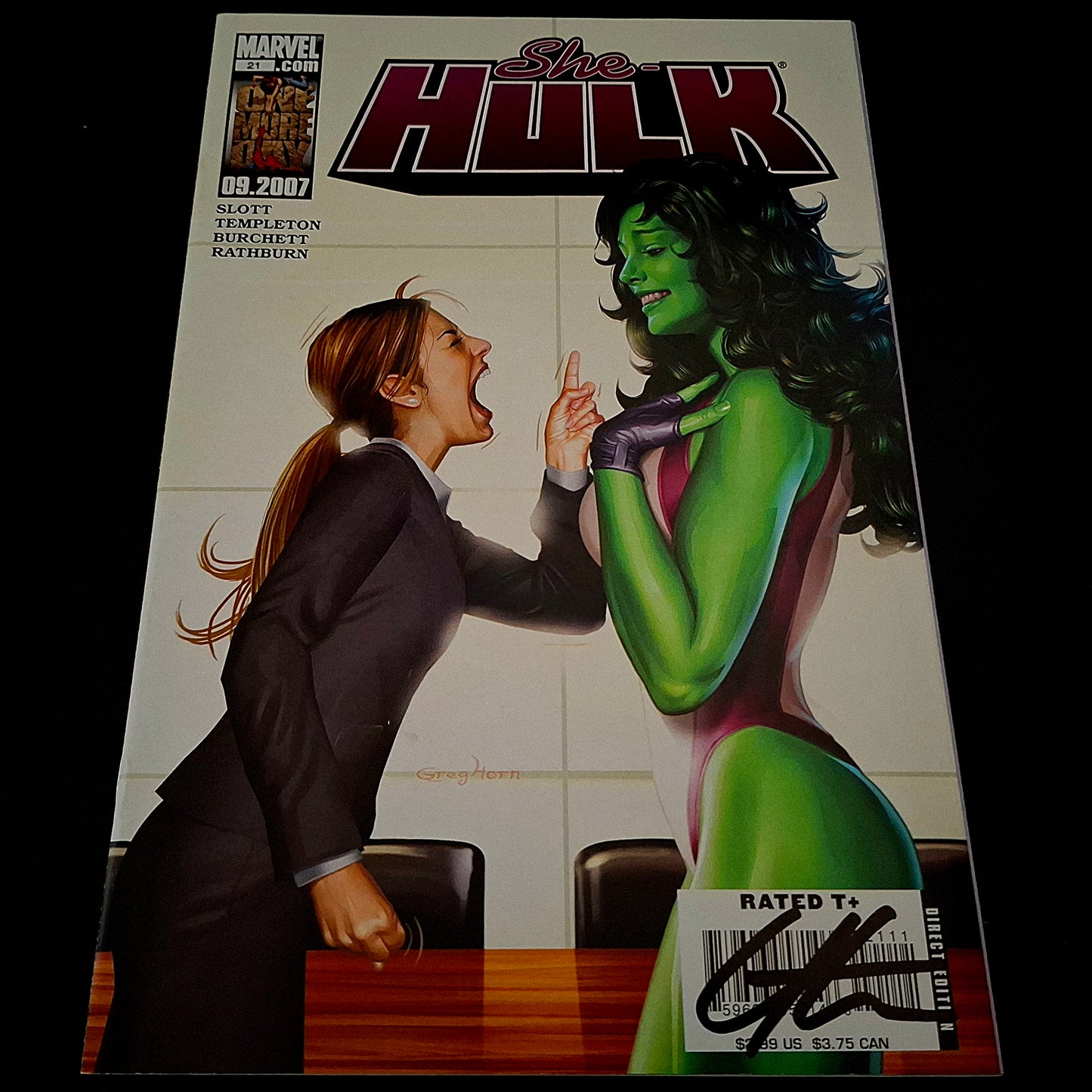 She-hulk #21 + Signature de Greg Horn (COA)