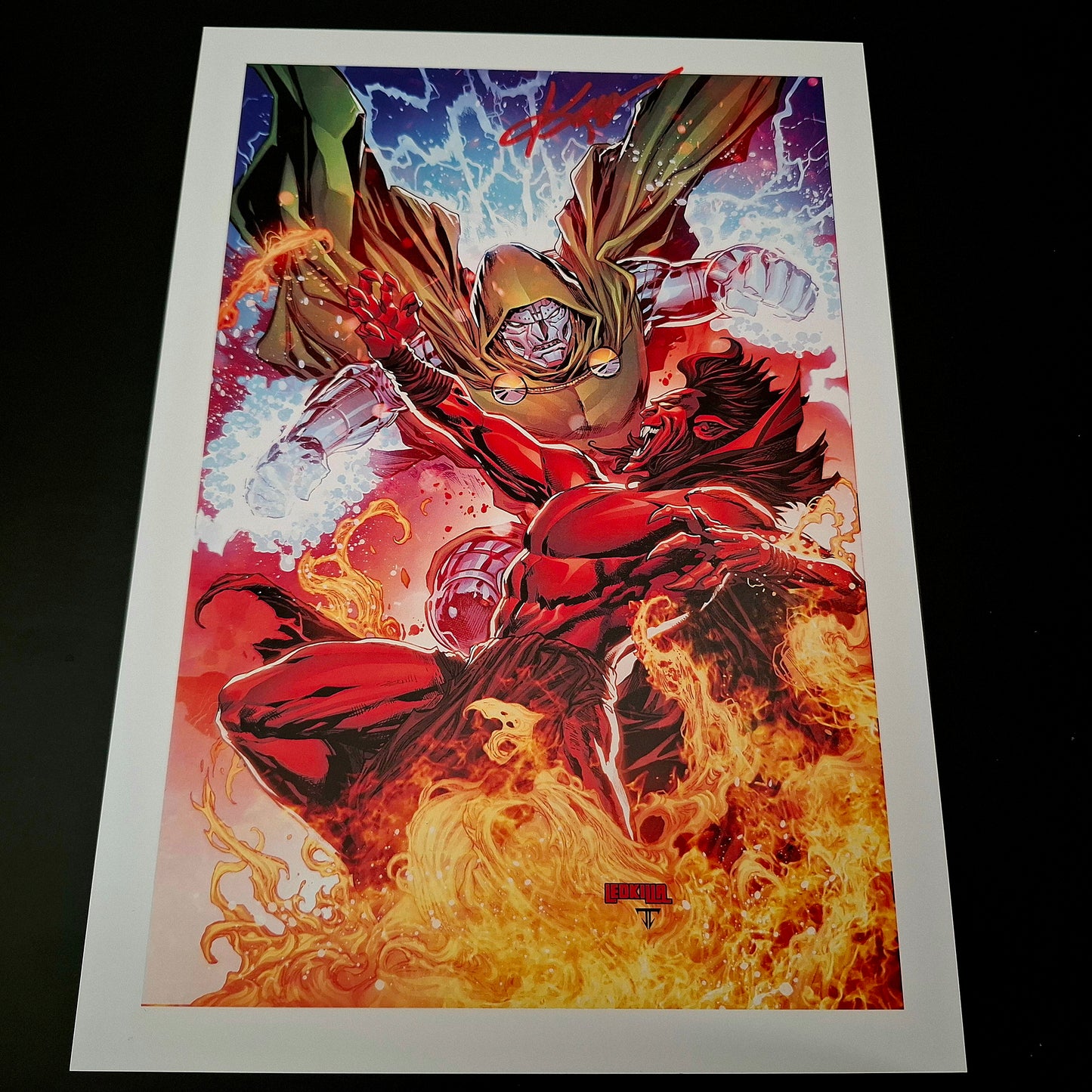 Dr Doom VS Mephisto, Print d’artiste + Signature de Ken Lashley (COA)