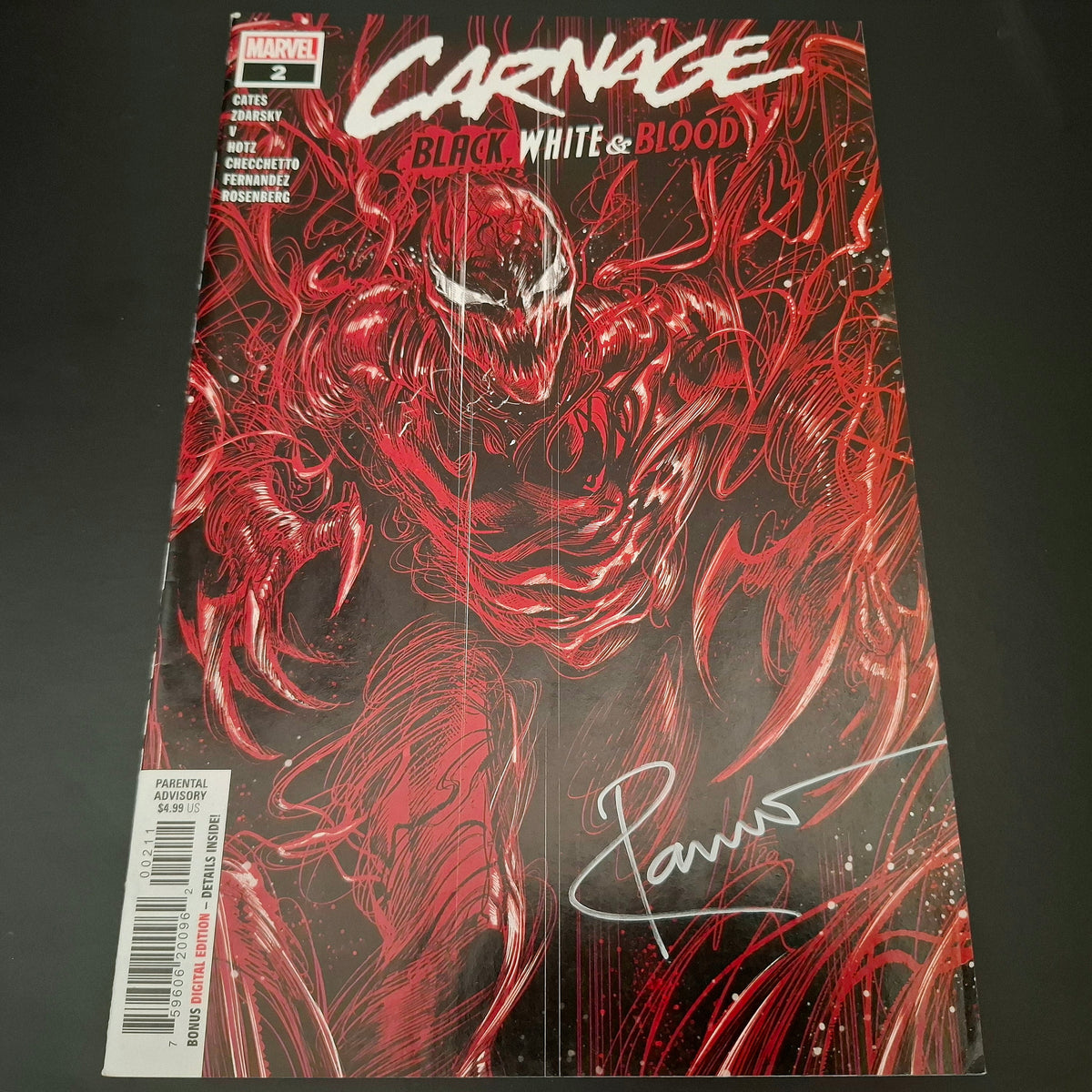 Carnage : Black, White & Blood #2 + Signature de Ram V (COA)