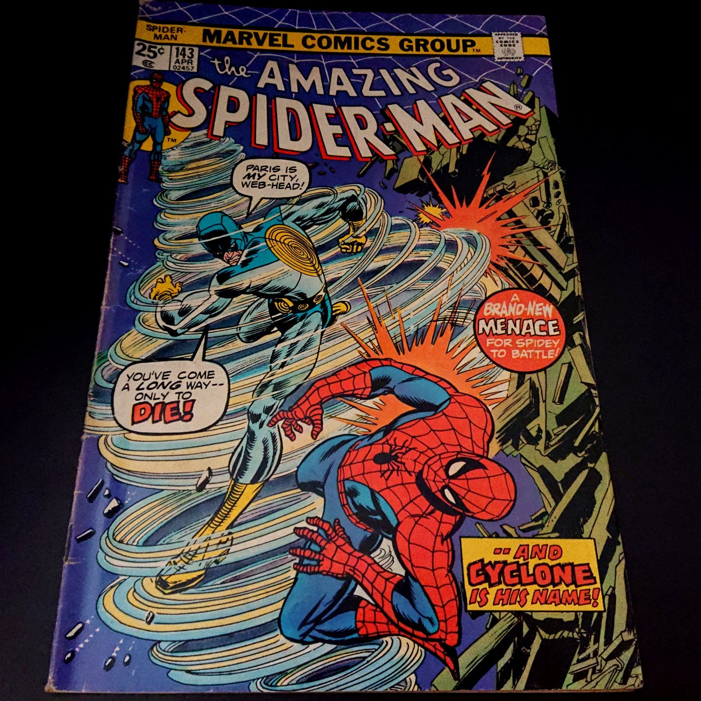 Amazing Spider-Man #143, 1st app Cyclone et 1st kiss peter&MJ