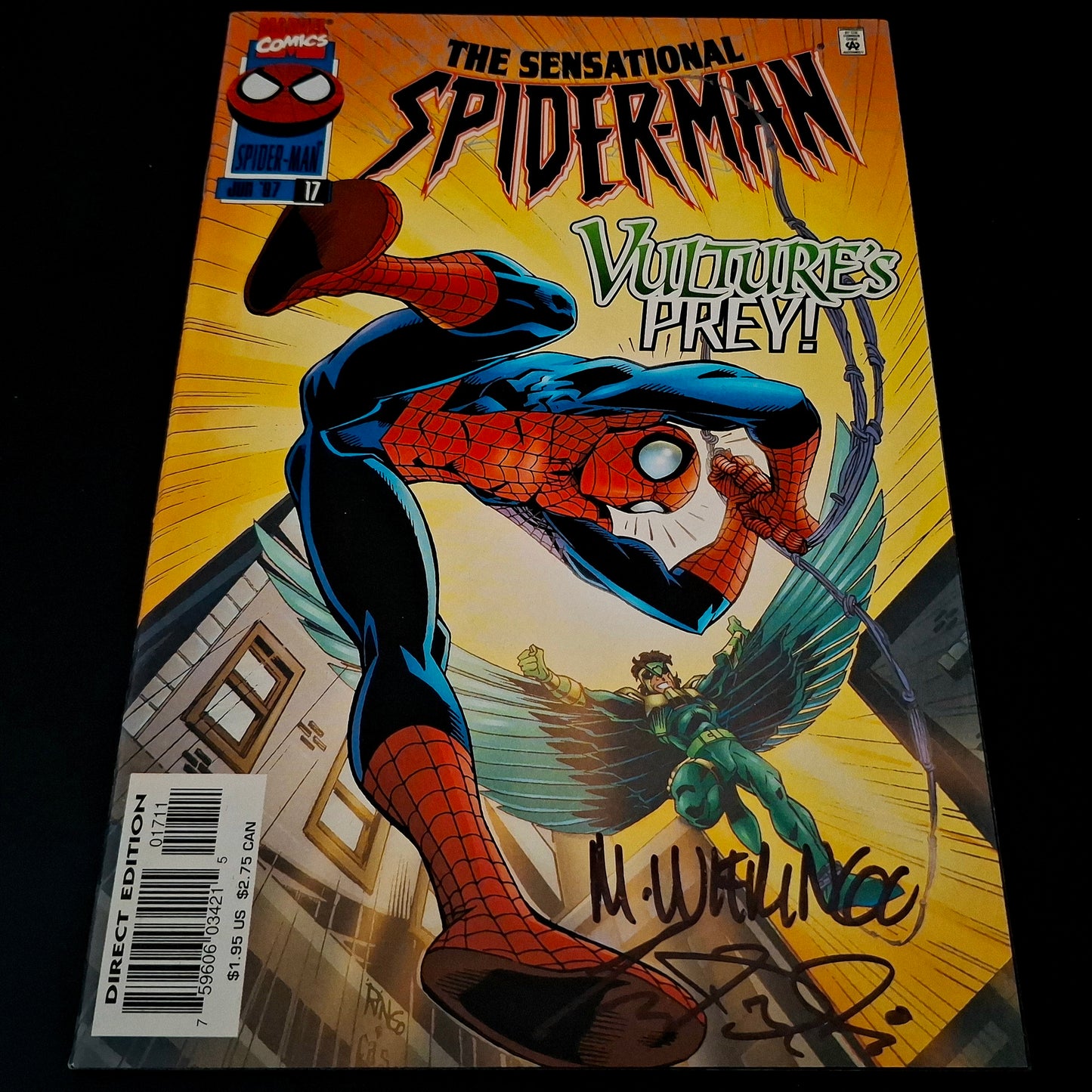 Sensational Spider-Man #17 + Signature de Mike Wieringo et Todd DeZago (COA)