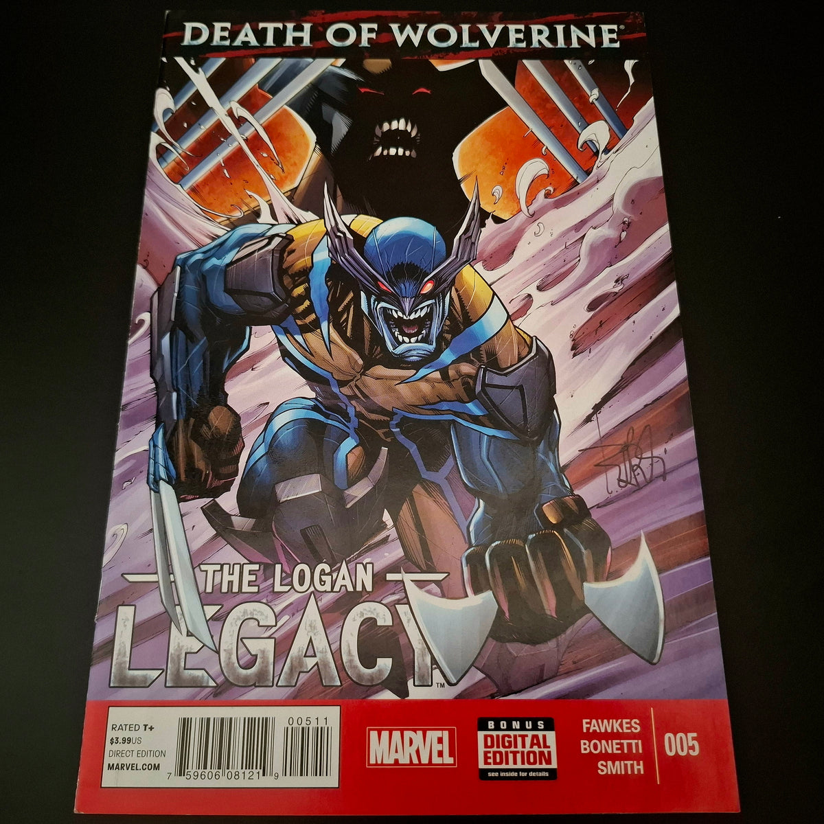 Death of Wolverine : the Logan Legacy #5 + Signature de Elia Bonetti (COA)