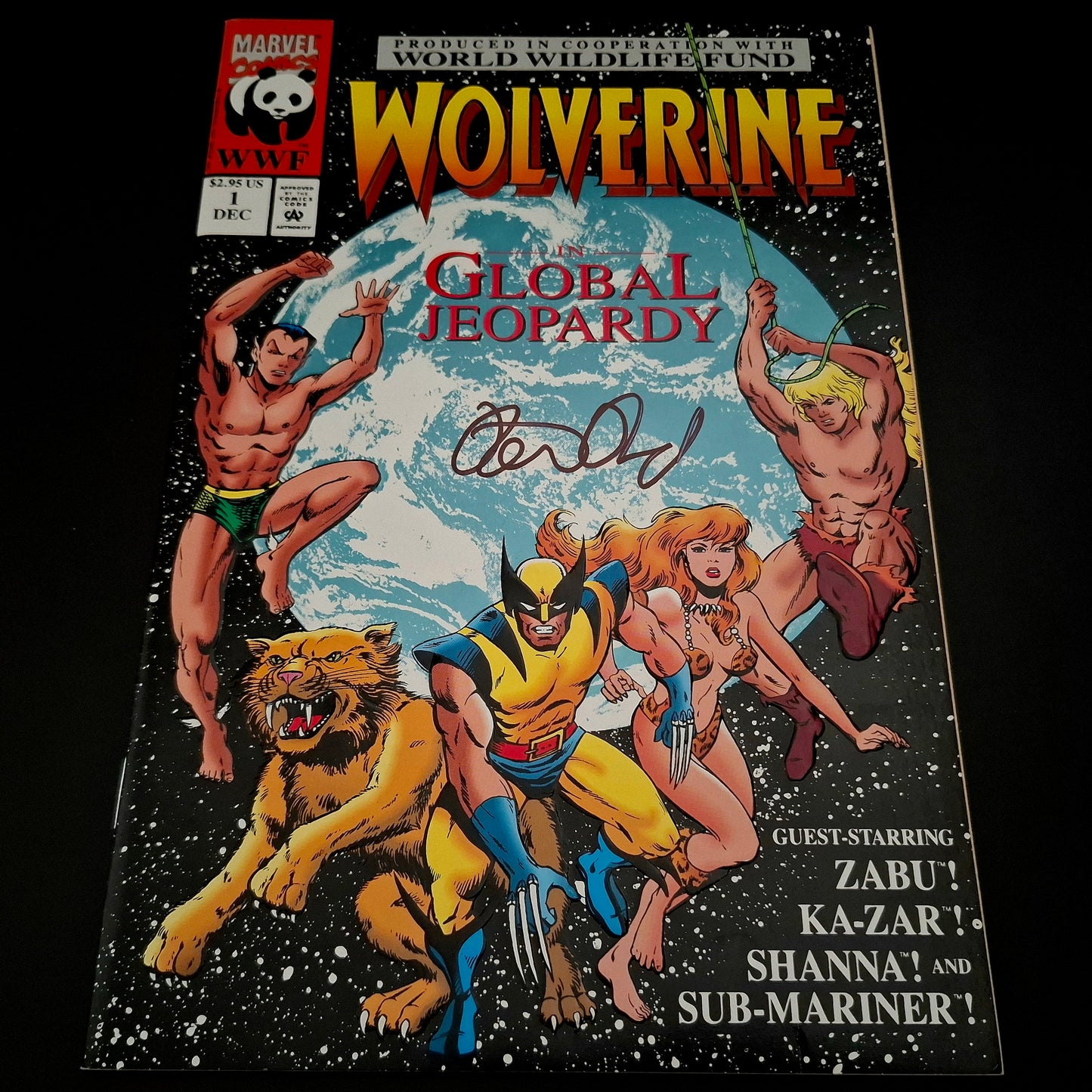 Wolverine in Global Jeopardy #1 + Signature de Peter David (COA)