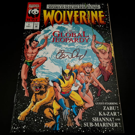 Wolverine in Global Jeopardy #1 + Signature de Peter David (COA)