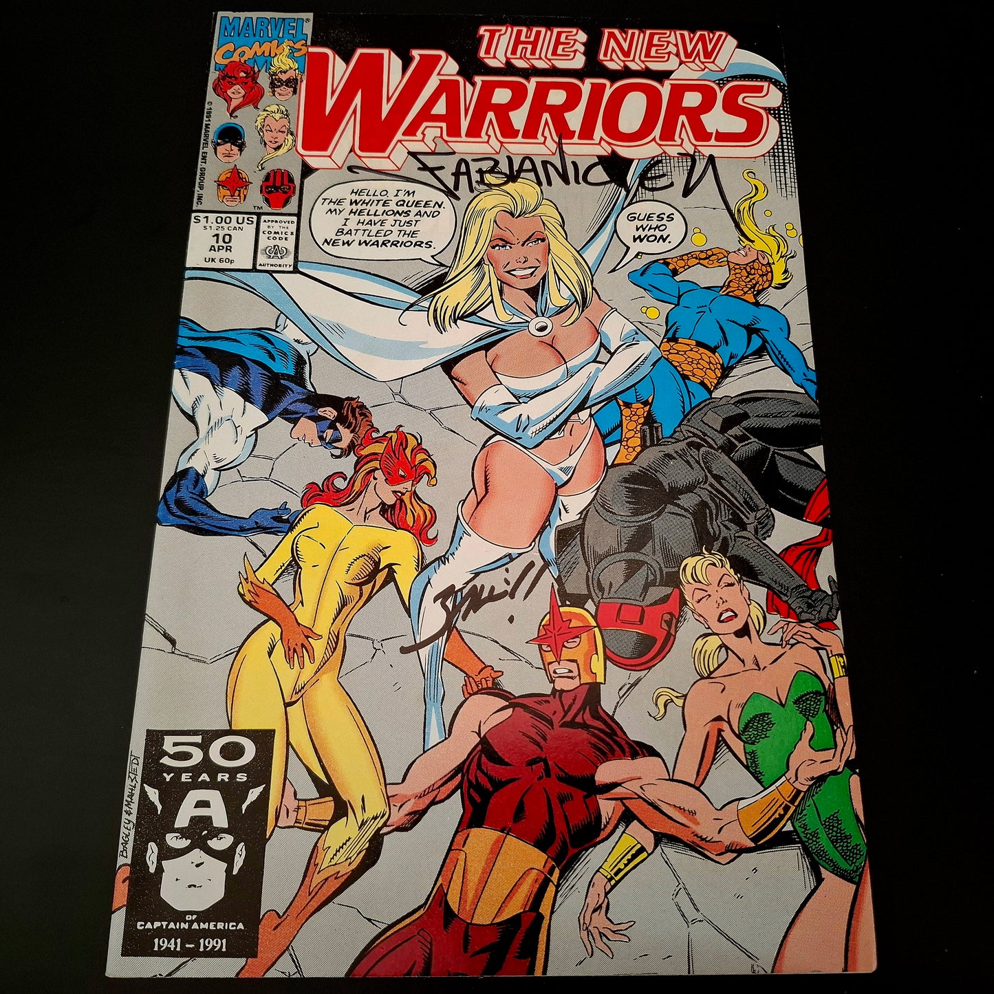 New Warriors #10 + Signature de Mark Bagley et Fabian Nicieza (COA)