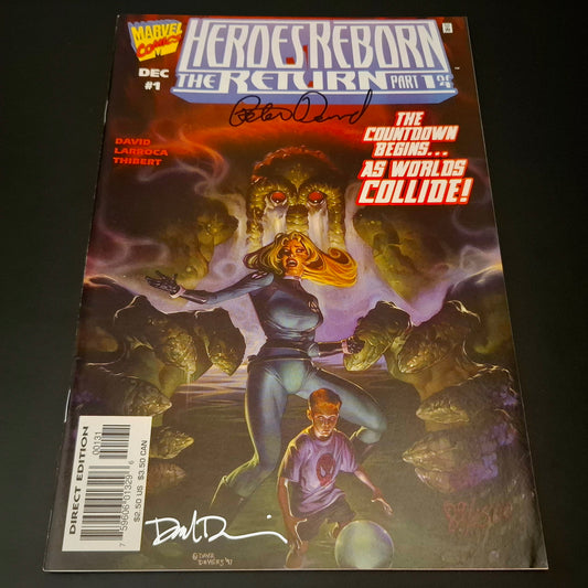 Heroes Reborn : The Return #1 variant cover + Signature de Peter David et David DeVries. (COA)
