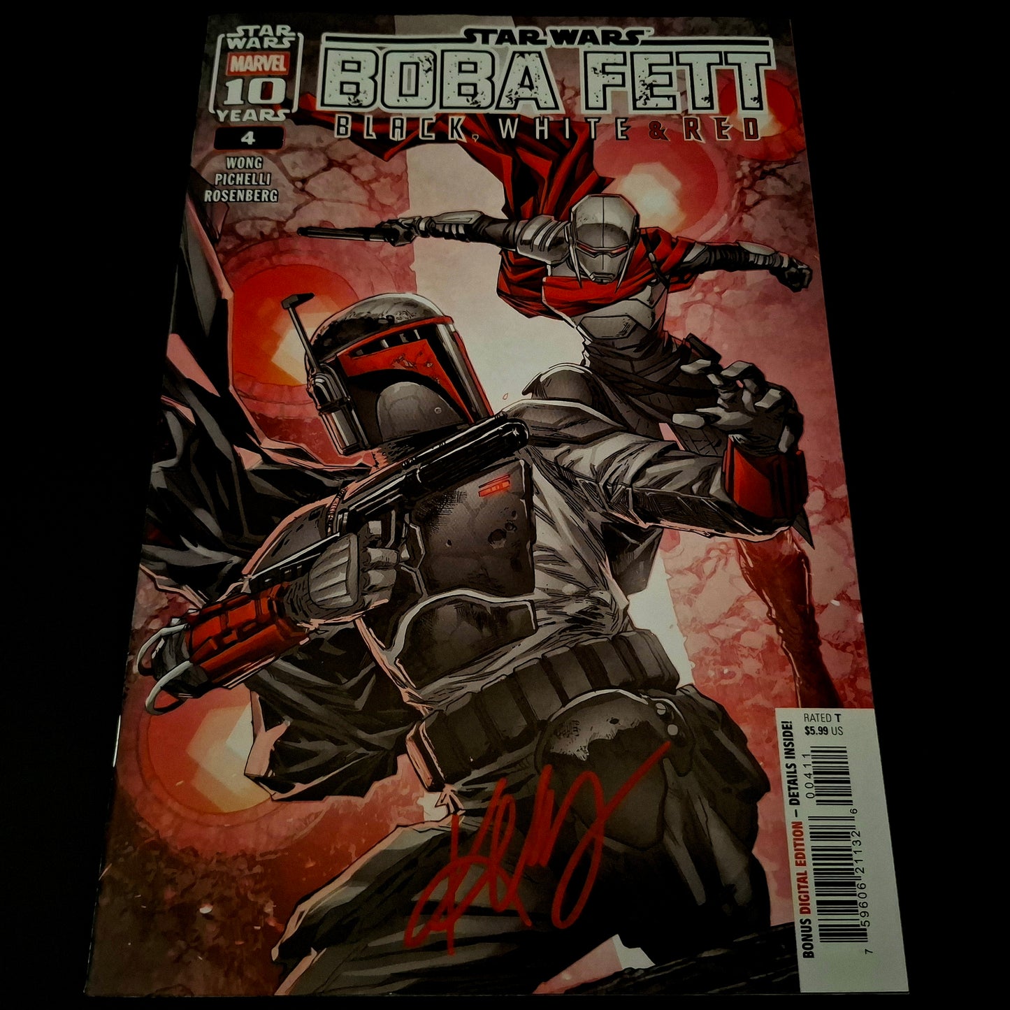 Boba Fett : Black, White & Red #4 + Signature de Ken Lashley (COA)