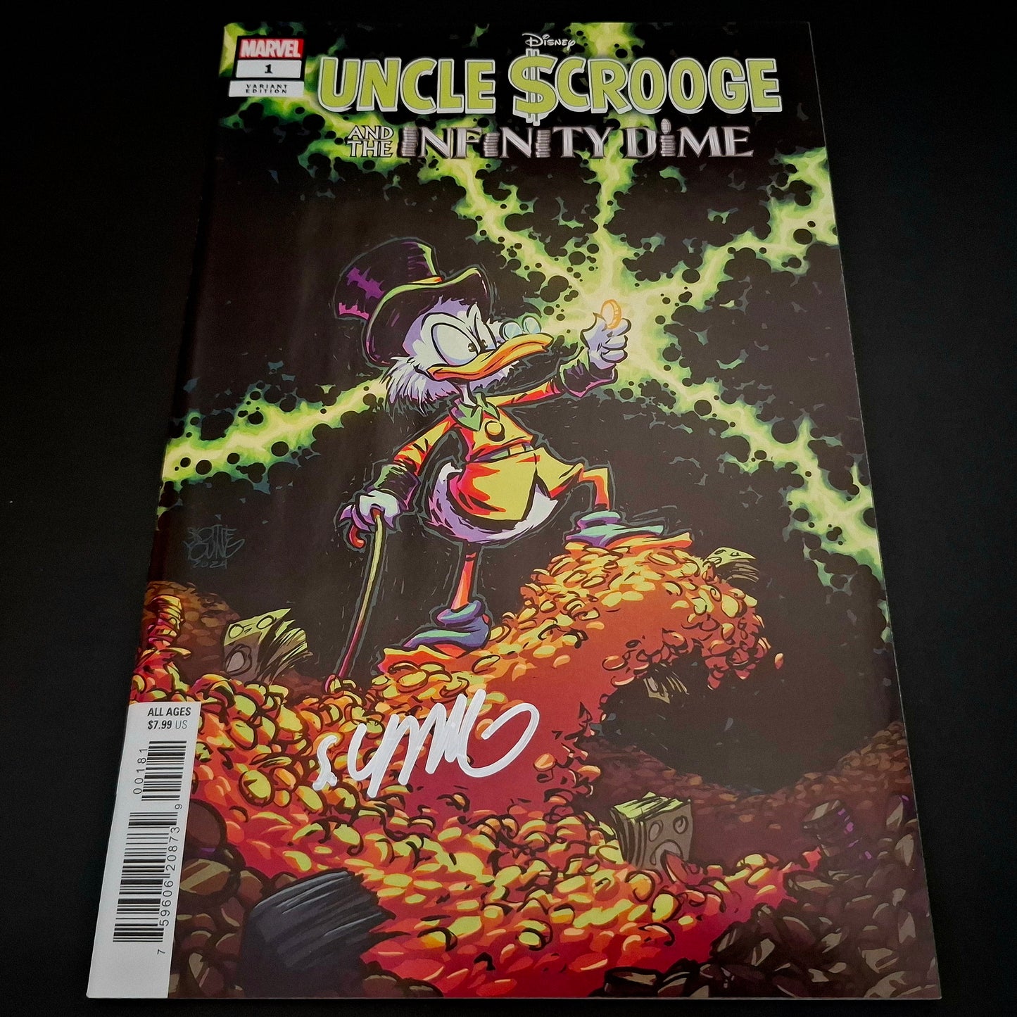 Uncle Scrooge and the Infinity Dime #1 variant cover + Signature de Skottie Young (COA)