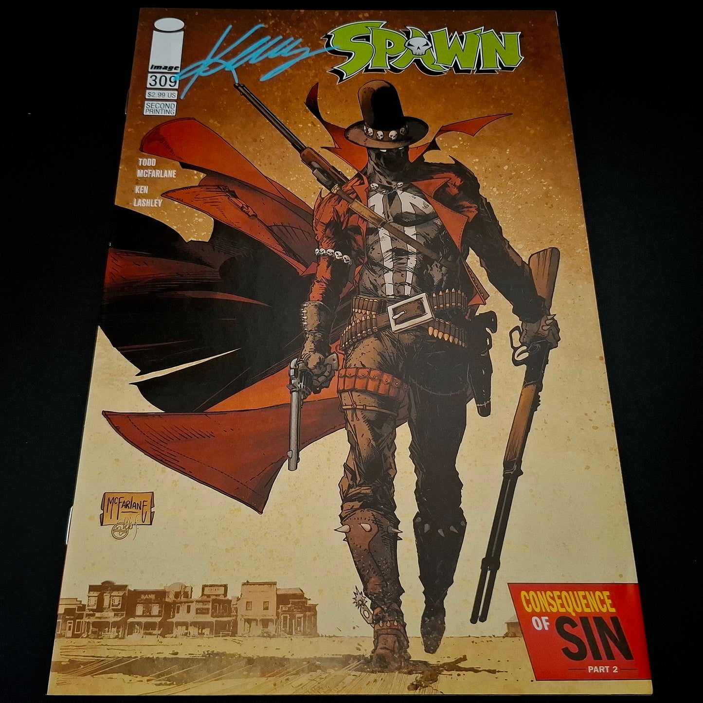 🔑 Spawn #309 (second Printing) + Signature de Ken Lashley (COA)
