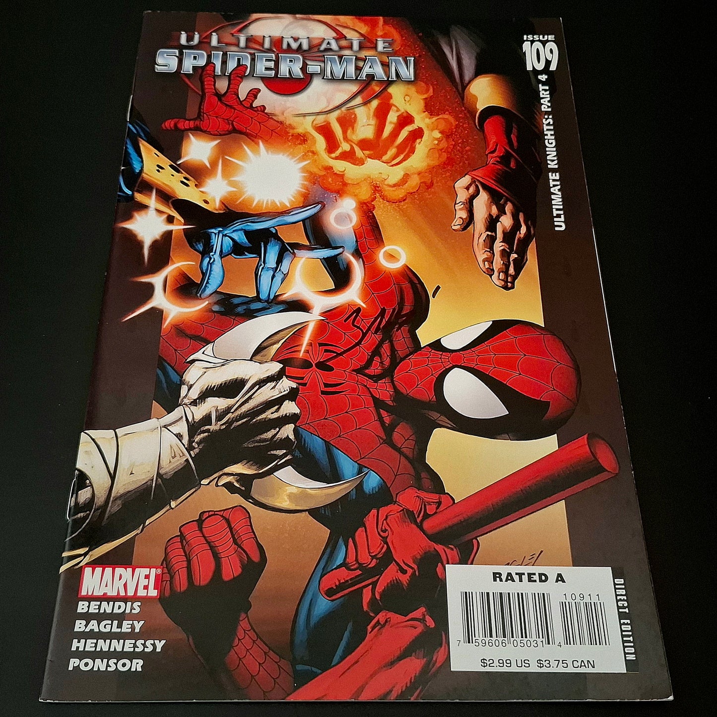Ultimate Spider-Man #109 + Signature de Mark Bagley (COA)