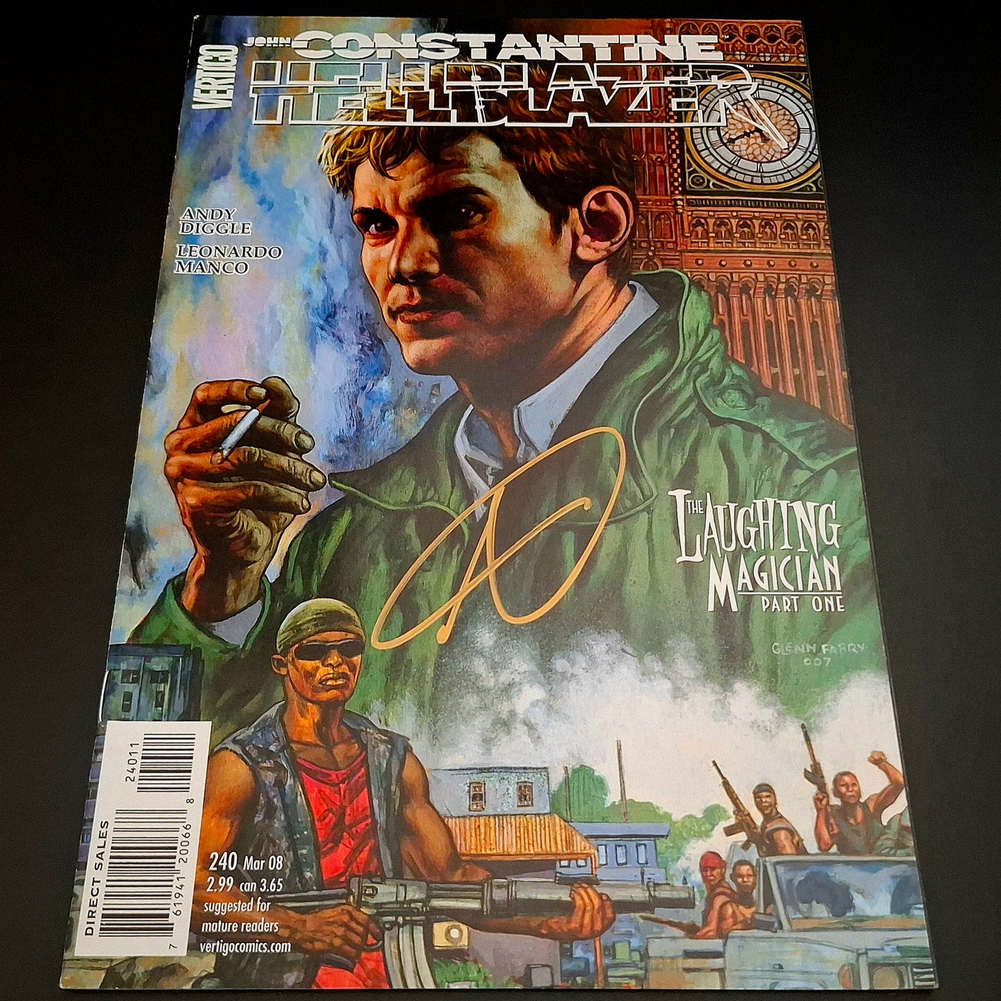 Hellblazer #240 + signature de Andy Diggle (COA)