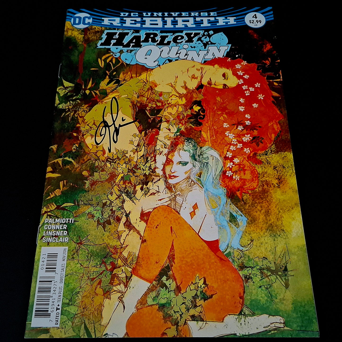 Harley Quinn #4 variant cover + Signature de Joseph Michael Linsner (COA)